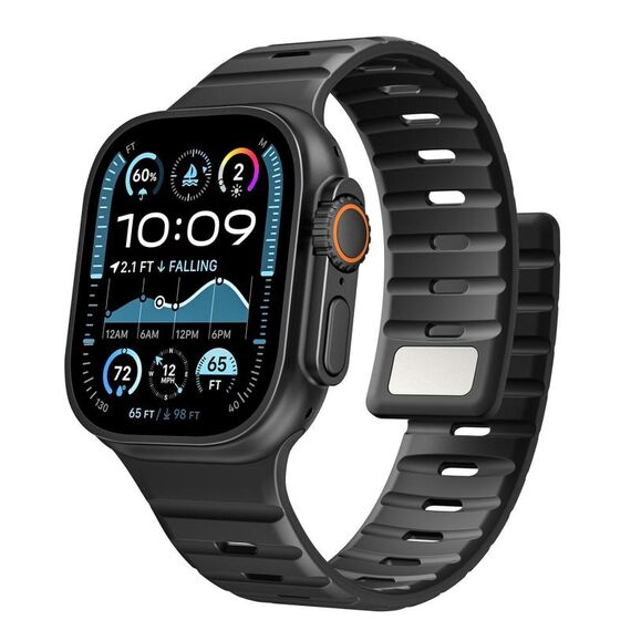 Cinturino magnetico in silicone Norman per Apple Watch 42 mm / 41 mm / 40 mm / 38 mm (nero)