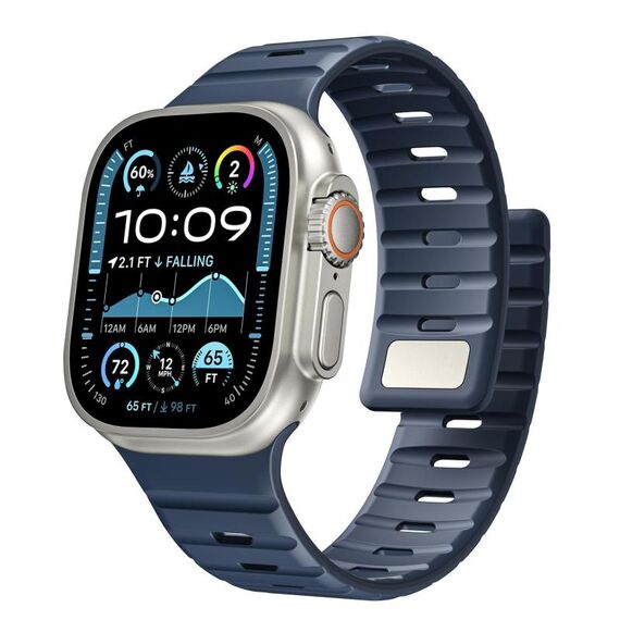 Cinturino magnetico in silicone Norman per Apple Watch 42 mm / 41 mm / 40 mm / 38 mm (blu scuro)
