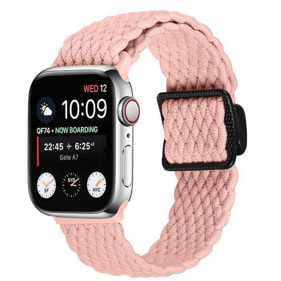 Cinturino elastico intrecciato con fibbia magnetica per Apple Watch da 42 mm / 41 mm / 40 mm / 38 mm (rosa)