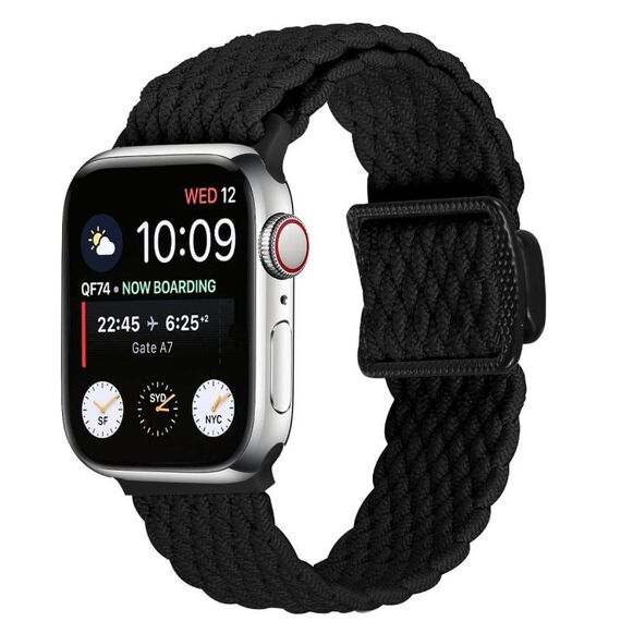 Cinturino elastico intrecciato con fibbia magnetica per Apple Watch da 42 mm / 41 mm / 40 mm / 38 mm (nero)
