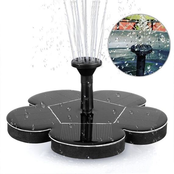 Spruzzatura esterna di energia solare Fontana in miniatura Pompa acqua senza spazzole Decorazione da giardino Dprinkler (nero)