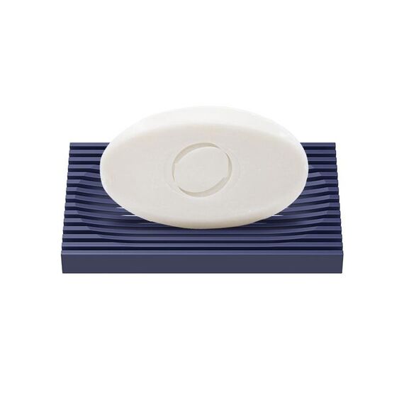 Portasapone personalizzato in gomma morbida resistente alle cadute, tipo mocio per sapone da appoggio su due lati per bagno (blu)