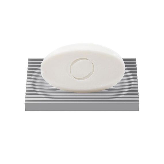 Portasapone personalizzato in gomma morbida resistente alle cadute, tipo mocio per sapone da appoggio su due lati per bagno (grigio)