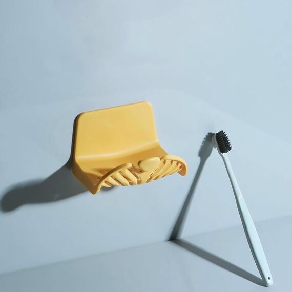 Portasapone da parete per uso domestico, sapone da toilette, semplice portafiltro per l'acqua (giallo)