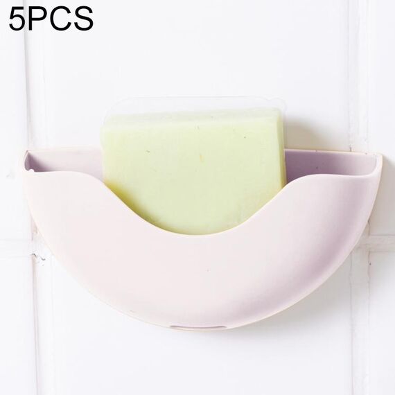 Scatola portasapone da parete per bagno in plastica da 5 pezzi (bianca)
