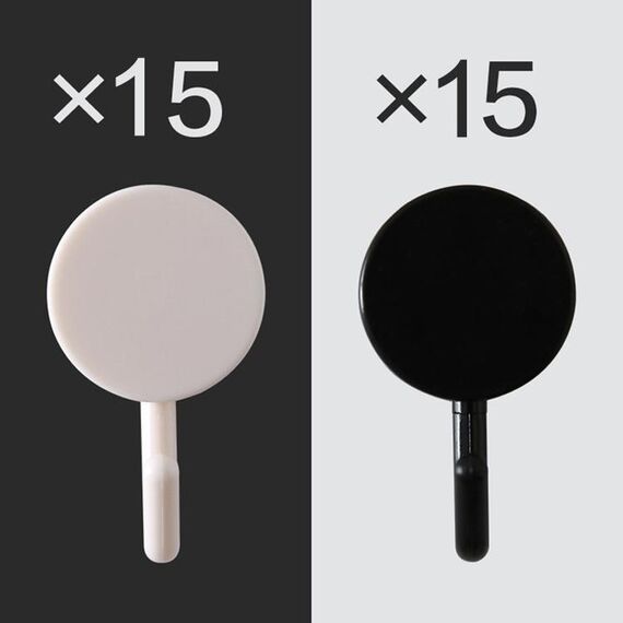 10 pezzi bicolore misto carino creativo appeso a parete gancio appiccicoso decorazione gancio adesivo da parete senza pugno (nero + bianco)