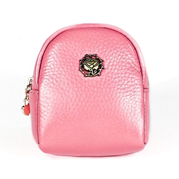 Portamonete portafogli in pelle con cerniera portatile piccola 2028 Lady (rosa)