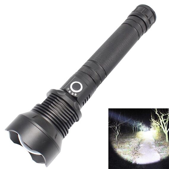 Flusso luminoso X92: torcia impermeabile a LED 2000lm, funzione di messa a fuoco retrattile (nera)