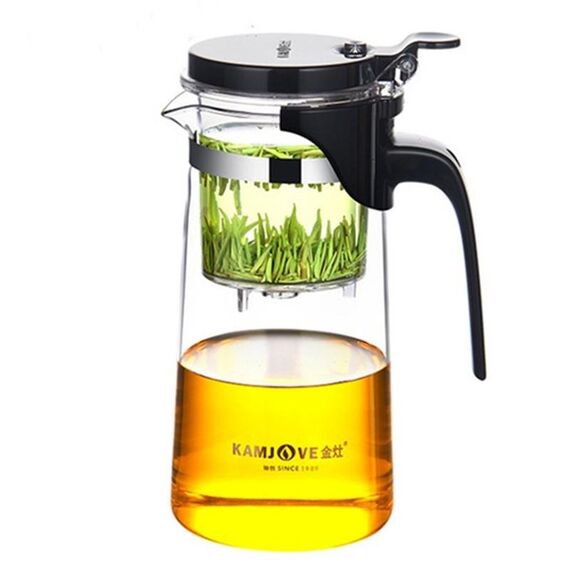 Kamjove Elegante tazza di tazza Bolla Teiera per ufficio Teiera Teiera resistente al calore Set di tè in vetro, modello: K-202 750ml