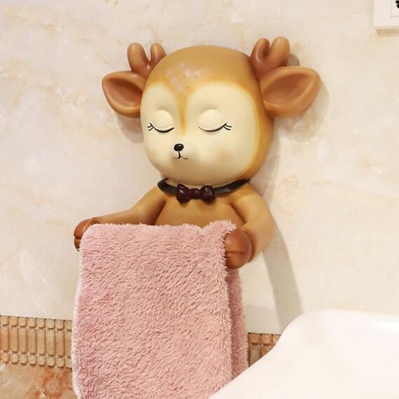 Scatola di fazzoletti a parete per bagno creativo per animali domestici senza pugno (Baby Deer)