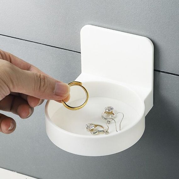 Portaoggetti da parete per bagno Portaoggetti per articoli da toeletta (bianco)
