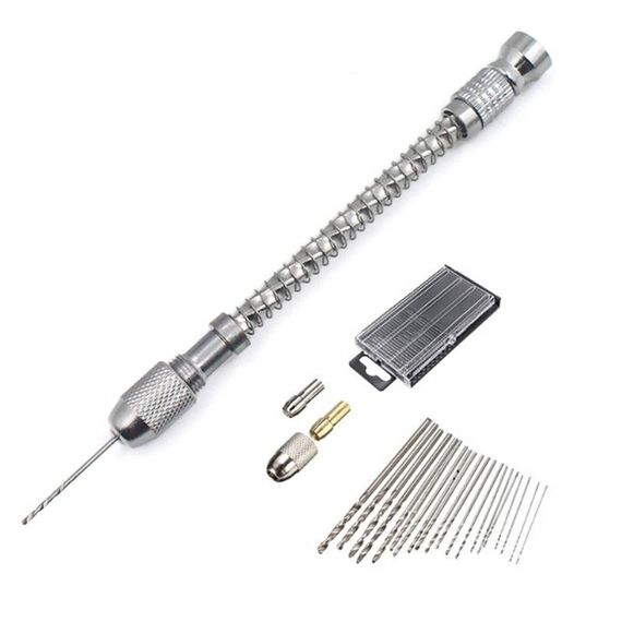 Hiaim Punch Set di trapano semi di perforazione a rotelle semi-automatici, Specifiche: trapani a mano +0,3-1,6 bit 20 pezzi