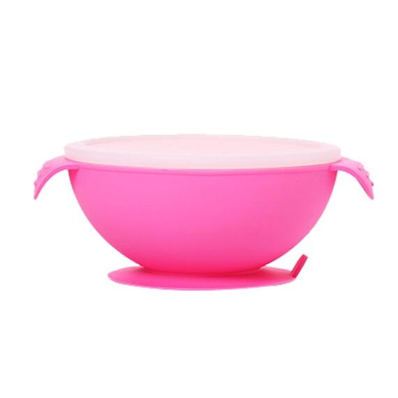 Food Grade Silicone Anti-Autunno Anti-Slip Baby Food Supplement Supplement Coppa di ventosa (rosa nudo)