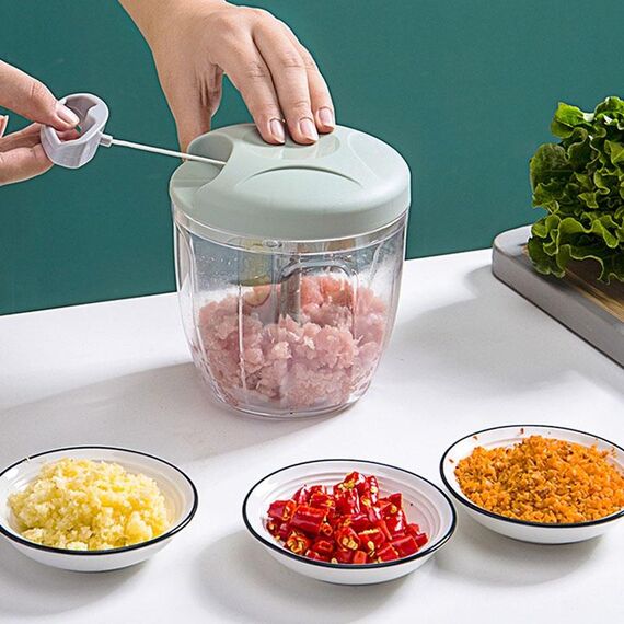 Tagliaverdure multifunzione a mano tipo tagliaverdure tritacarne per uso domestico martellante macchina per aglio consegna colore casuale, dimensioni: grande