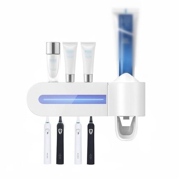 Smart Toothbrush Sterilizer UV Sterilizzazione Elettrico a parete Portabicchieri per spazzolino da denti (bianco)