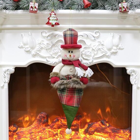 Ciondolo di Natale Sacchetti regalo Decorazioni per il giorno di Natale Ornamenti per bambini di Natale Sacchetti di caramelle Sacchetti regalo (pupazzo di neve)