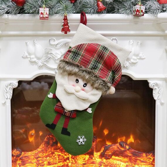 Calze natalizie Sacchetto regalo Ornamenti natalizi Ciondolo albero di Natale (Senior)