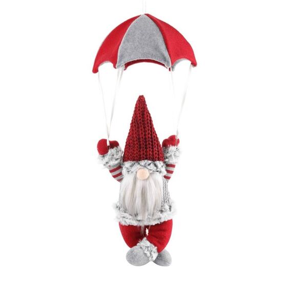 Decorazioni natalizie da appendere alla finestra di Babbo Natale con paracadutismo senza volto (cappello rosso)