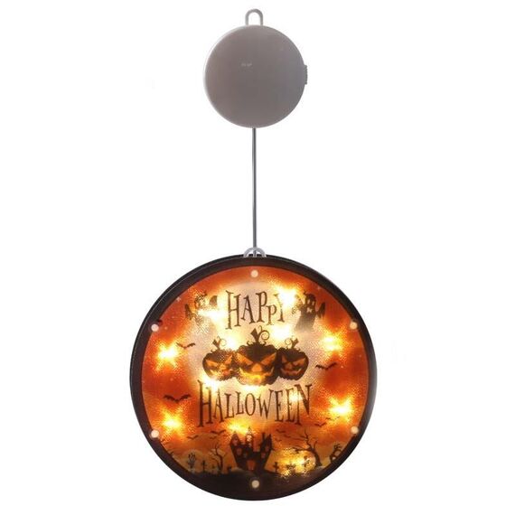 2 PCS Halloween Star String Light Show Window Decorazione horror Lampada a sospensione a LED alimentata a batteria (zucche)