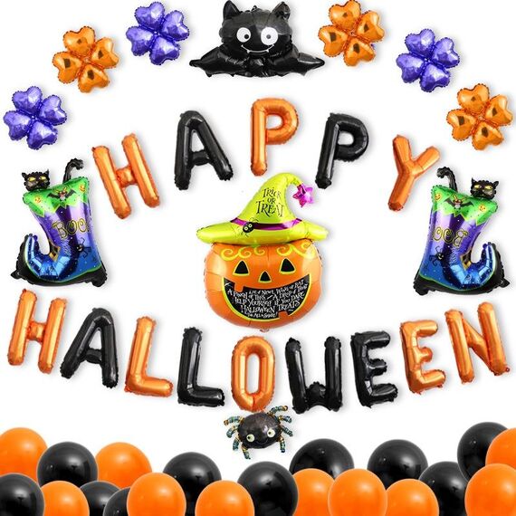 Set di palloncini con film in alluminio di Halloween Bar Ktv Shopping Mall Ghost Festival Flag Pulling Decoration Set, Stile: Set 1