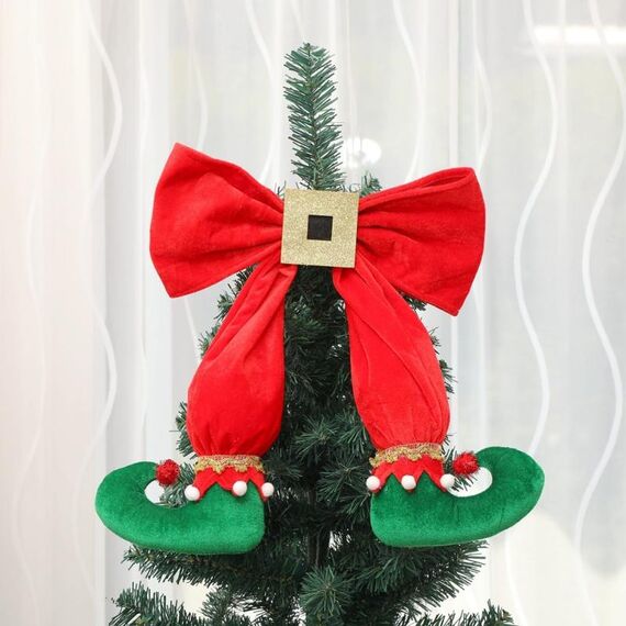Ornamenti del piede di elfo albero di Natale Boots stivali a sospensione Atmosfera di atmosfera (stivale verde)