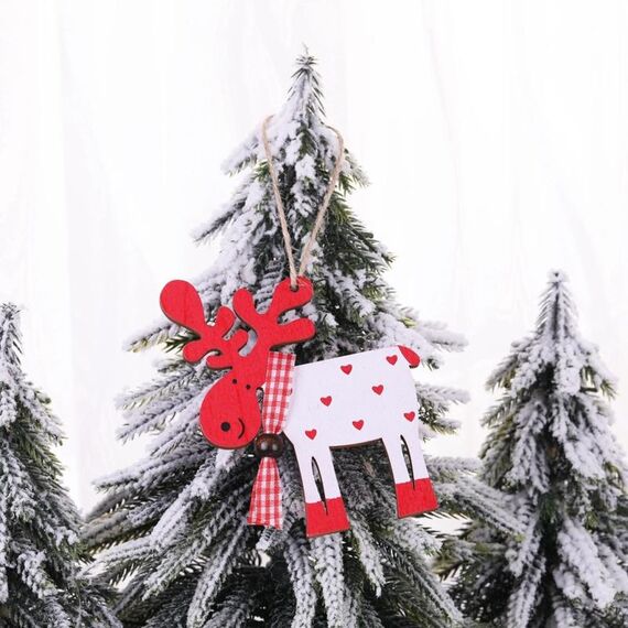10 pezzi decorazioni natalizie con ciondolo albero di Natale (bianco)