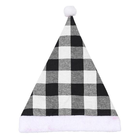 2 pezzi decorazioni natalizie cappello natalizio scozzese decorazione natalizia cappello adulto (plaid grigio)