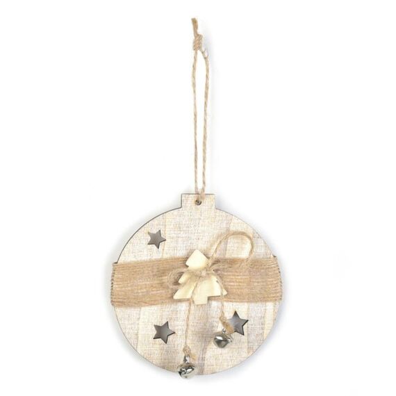 4 pezzi ciondolo albero di Natale in legno ciondolo ciondolo decorazione scena natalizia (palla di Natale)