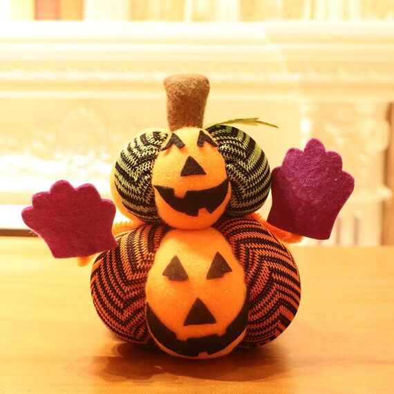 3 PCS Halloween Bambole di zucca non tessute Ornamenti decorativi Halloween Bar Party Venue Decorazione puntelli, Specifica: Doppia zucca