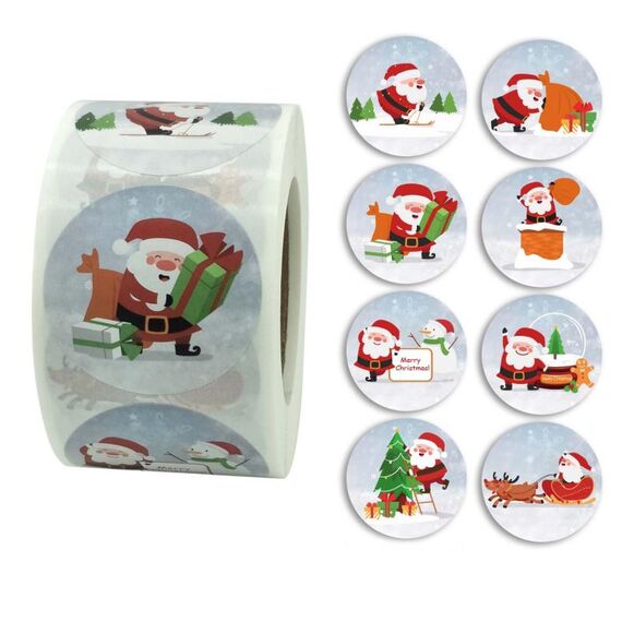 2 pezzi Autoadesivo di Natale Santa Claus Decorazione vacanze Etichetta per adesivo, dimensioni: 3.8 cm / 1.5inch (K-11-38)