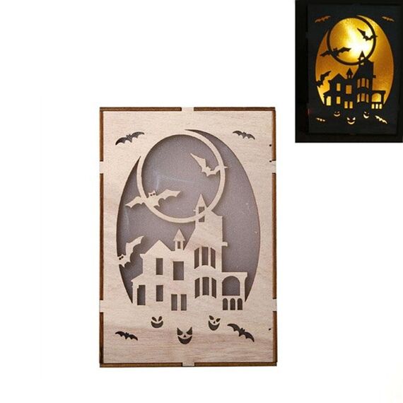 Ornamenti tridimensionali delle luci della casa stregata della zucca di Halloween della strega di Halloween (JM01505)