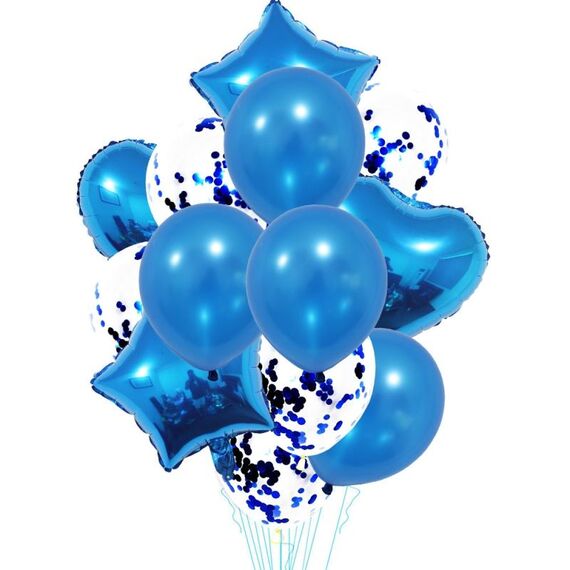 2 PCS 18 pollici Alluminio perla paillettes paillettes set decorazione della festa decorazione festiva (blu)