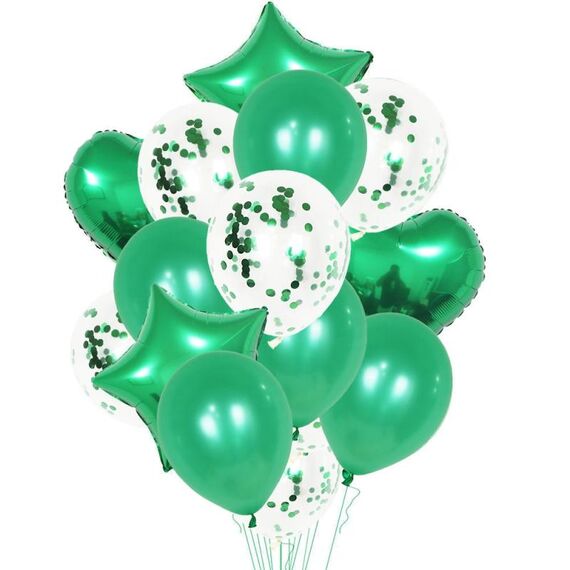 2 PCS 18 pollici in alluminio perla paillettes paillettes set decorazione festa decorazione vacanze (verde)