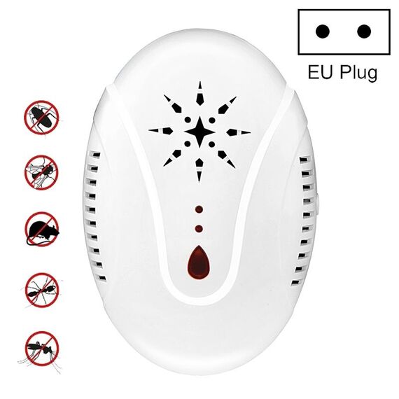 Repellente per insetti portatile repellente per zanzare a ultrasuoni DC-9007, stile: spina europea (bianco)