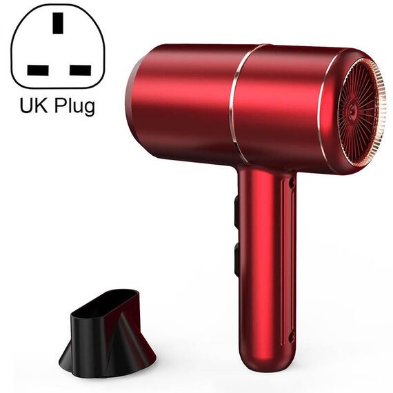 Home Dormitorio Mute Asciugacapelli ad aria calda e fredda ad alta potenza, spina UK 220V (rossa)