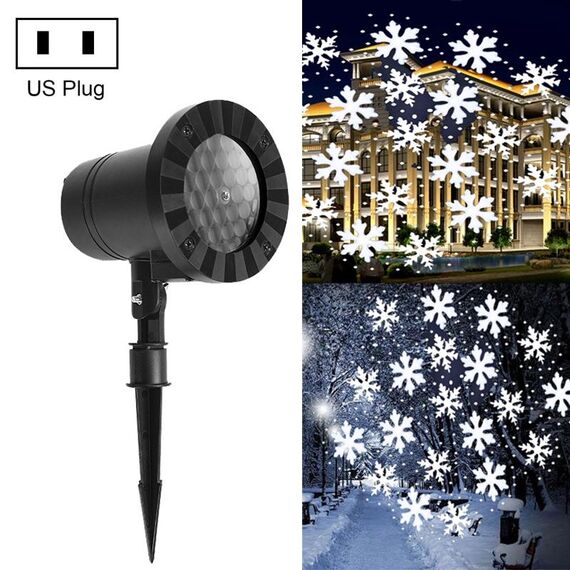 Lampada da proiezione impermeabile per esterni con neve di Natale, luce decorativa per prato (spina americana)