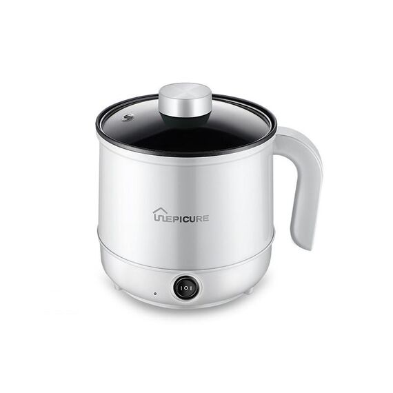 Fornello elettrico multifunzione Mini dormitorio per studenti che cucinano riso per friggere pentola antiaderente, spina americana da 110 V, colore: bianco pentola manuale singola (1,7 l)