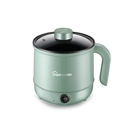 Fornello elettrico multifunzione Mini dormitorio studente che cucina riso per friggere pentola antiaderente, spina americana 110V, colore: verde pentola manuale singola (1,7 l)