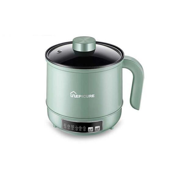 Fornello elettrico multifunzione Mini dormitorio per studenti che cucinano riso per friggere pentola antiaderente, spina americana da 110 V, colore: verde pentola singola intelligente (1,7 l)