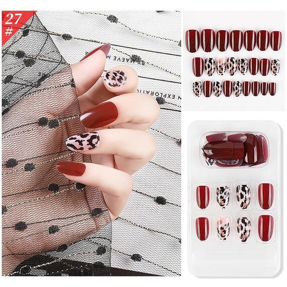 5 Set Indossare Nail Art Balletto di Natale Unghie finte Prodotto finito Chiodo rimovibile da indossare (F741-27)