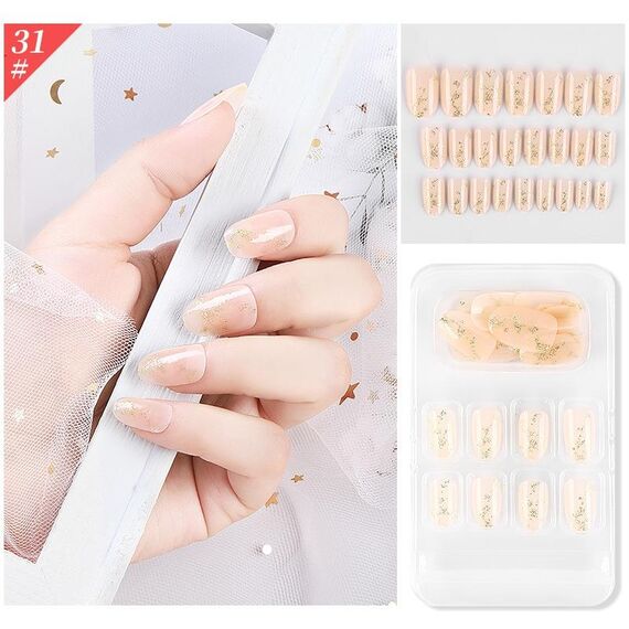 5 Set Indossare Nail Art Balletto di Natale Unghie finte Prodotto finito Chiodo di usura rimovibile (F741-31)