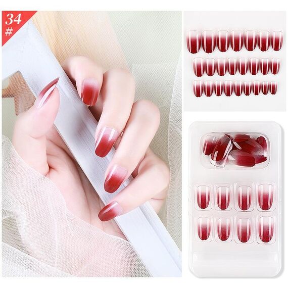 5 Set Indossare Nail Art Balletto di Natale Unghie finte Prodotto finito Chiodo rimovibile (F741-34)