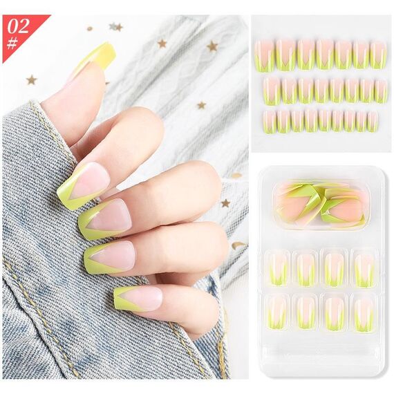5 set Indossare Nail Art Balletto di Natale Unghie finte Prodotto finito Chiodo rimovibile (F741-2)