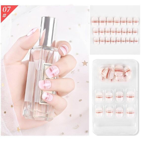 5 Set Indossare Nail Art Balletto di Natale Unghie finte Prodotto finito Chiodo di usura rimovibile (F741-7)
