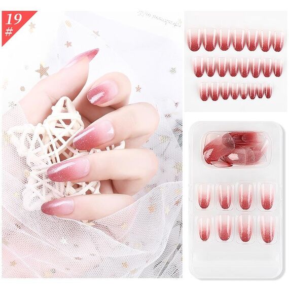 5 Set Indossare Nail Art Balletto di Natale Unghie finte Prodotto finito Chiodo rimovibile (F741-19)