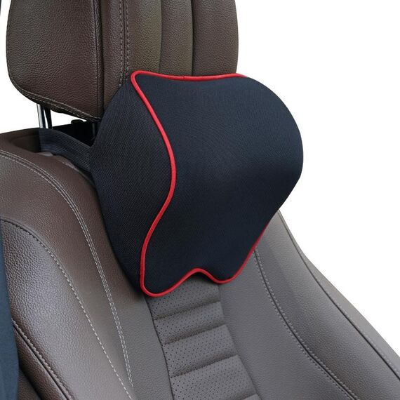 Cuscino per poggiatesta per auto Cuscino per collo Cuscino per auto Memory Foam Cuscino cervicale Forniture interne (Bordo rosso nero)