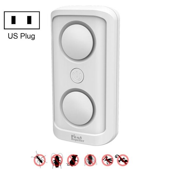 BG302 Dual-Speaker Conversione di frequenza intelligente Repellente per zanzare Repellente per insetti ad ultrasuoni, Specifiche del prodotto: Spina USA 110 V (bianco)