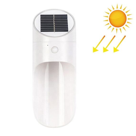 Lampada da parete a induzione solare per esterni a LED Luce notturna Radar Illuminazione a induzione per il corpo umano, luce bianca (bianca)