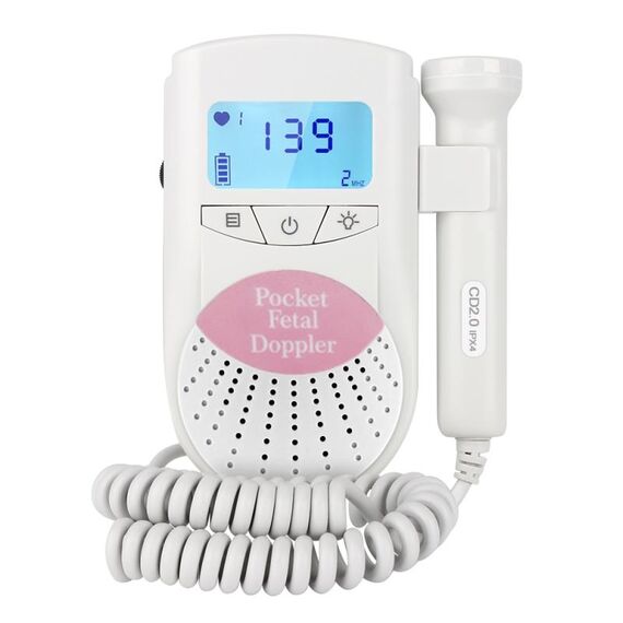 FD-100 digitale fetale doppler ultrasuoni suono rilevatore di battito cardiaco del bambino monitor LED digitale prenatale tascabile doppler fetale stetoscopio (rosa)