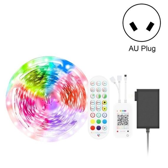 5M 150 LEDs Bluetooth Suit Smart Music Sound Control Light Strip Non-waterproof 5050 RGB Colorful Atmosphere LED Light Strip With 24-Keys Remote Control(AU Plug)